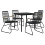 5-piece black PVC rattan garden dining set by vidaXL, Garden sets - Ref: Foro24-3099216, Price: 289,86 €, Discount: %