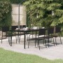 Garden dining table made of black steel and glass, measuring 200x100x74 cm. by vidaXL, Garden tables - Ref: Foro24-3100107, P...