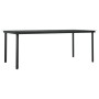 Garden dining table made of black steel and glass, measuring 200x100x74 cm. by vidaXL, Garden tables - Ref: Foro24-3100107, P...