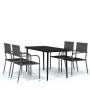 Juego de comedor de jardín 5 piezas gris de vidaXL, Conjuntos de jardín - Ref: Foro24-3099597, Precio: 296,76 €, Descuento: %