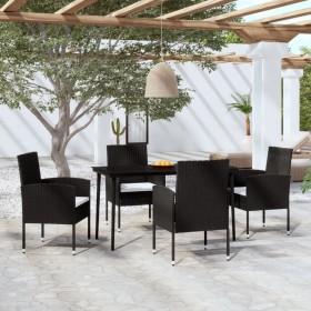 Juego de comedor para jardín 5 piezas negro de vidaXL, Conjuntos de jardín - Ref: Foro24-3099621, Precio: 330,99 €, Descuento: %