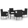 Juego de comedor para jardín 5 piezas negro de vidaXL, Conjuntos de jardín - Ref: Foro24-3099621, Precio: 373,47 €, Descuento: %