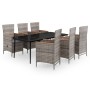 Juego de comedor de jardín 7 piezas con cojines gris de vidaXL, Conjuntos de jardín - Ref: Foro24-3099453, Precio: 1,00 €, De...