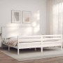 Estructura de cama con cabecero madera maciza blanco 200x200 cm de vidaXL, Camas y somieres - Ref: Foro24-3195242, Precio: 16...