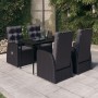 5-teiliges Garten-Essset mit schwarzen Kissen von vidaXL, Gartensets - Ref: Foro24-3099493, Preis: 743,82 €, Rabatt: %