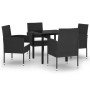 Juego de comedor para jardín 5 piezas negro de vidaXL, Conjuntos de jardín - Ref: Foro24-3099602, Precio: 314,04 €, Descuento: %