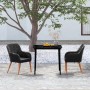 Juego de comedor de jardín 3 piezas con cojines negro de vidaXL, Conjuntos de jardín - Ref: Foro24-3099517, Precio: 283,15 €,...