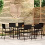 Juego de comedor para jardín 7 piezas negro de vidaXL, Conjuntos de jardín - Ref: Foro24-3099592, Precio: 297,43 €, Descuento: %