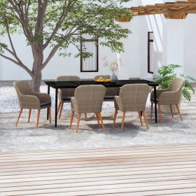 7-piece garden dining set with brown cushions by vidaXL, Garden sets - Ref: Foro24-3099527, Price: 945,58 €, Discount: %