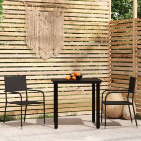 Juego de comedor para jardín 3 piezas negro de vidaXL, Conjuntos de jardín - Ref: Foro24-3099577, Precio: 141,99 €, Descuento: %