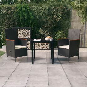 3-piece garden dining set with black cushions by vidaXL, Garden sets - Ref: Foro24-3099425, Price: 305,99 €, Discount: %