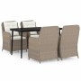 5-piece garden dining set with brown cushions by vidaXL, Garden sets - Ref: Foro24-3099567, Price: 804,67 €, Discount: %