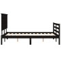 Estructura de cama con cabecero madera maciza negro 140x200 cm de vidaXL, Camas y somieres - Ref: Foro24-3195225, Precio: 162...