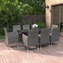 Garten Esstischgarnitur 9 tlg. und Kissen Kunststoff Rattan und Glas von vidaXL, Gartensets - Ref: Foro24-3099696, Preis: 816...