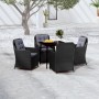 Juego de comedor para jardín 5 piezas negro de vidaXL, Conjuntos de jardín - Ref: Foro24-3099572, Precio: 714,90 €, Descuento: %