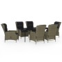 Brown 7-piece garden dining set by vidaXL, Garden sets - Ref: Foro24-3099671, Price: 1,00 €, Discount: %