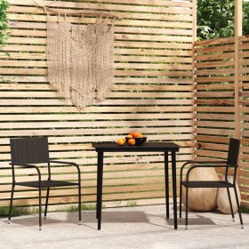 3-piece black garden dining set by vidaXL, Garden sets - Ref: Foro24-3099589, Price: 184,07 €, Discount: %