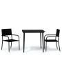 3-piece black garden dining set by vidaXL, Garden sets - Ref: Foro24-3099589, Price: 193,99 €, Discount: %