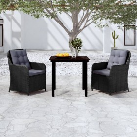 Garden dining set 3 pieces black by vidaXL, Garden sets - Ref: Foro24-3099559, Price: 357,99 €, Discount: %