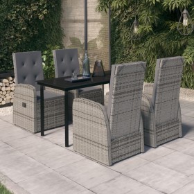 Juego de comedor de jardín 5 piezas con cojines gris de vidaXL, Conjuntos de jardín - Ref: Foro24-3099475, Precio: 925,99 €, ...