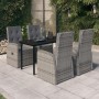 5-teiliges Garten-Essset mit grauen Kissen von vidaXL, Gartensets - Ref: Foro24-3099475, Preis: 925,99 €, Rabatt: %