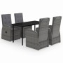 5-piece garden dining set with gray cushions by vidaXL, Garden sets - Ref: Foro24-3099475, Price: 925,99 €, Discount: %