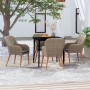 Juego de comedor de jardín 5 piezas con cojines marrón de vidaXL, Conjuntos de jardín - Ref: Foro24-3099524, Precio: 546,99 €...