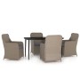 5-piece garden dining set with brown cushions by vidaXL, Garden sets - Ref: Foro24-3099549, Price: 635,50 €, Discount: %