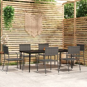 Juego de comedor para jardín 7 piezas gris de vidaXL, Conjuntos de jardín - Ref: Foro24-3099599, Precio: 404,99 €, Descuento: %