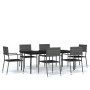 Juego de comedor para jardín 7 piezas gris de vidaXL, Conjuntos de jardín - Ref: Foro24-3099599, Precio: 481,18 €, Descuento: %