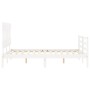 White solid wood bed frame with headboard 140x200 cm by vidaXL, Beds and slatted bases - Ref: Foro24-3195157, Price: 127,22 €...