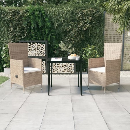 3-piece garden dining set with beige cushions by vidaXL, Garden sets - Ref: Foro24-3099455, Price: 304,07 €, Discount: %