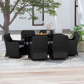 7-teiliges Garten-Ess-Set mit Kissen schwarz von vidaXL, Gartensets - Ref: Foro24-3099544, Preis: 804,99 €, Rabatt: %