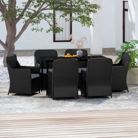 7-piece garden dining set with black cushions by vidaXL, Garden sets - Ref: Foro24-3099544, Price: 954,67 €, Discount: %