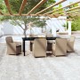 7-piece garden dining set with brown cushions by vidaXL, Garden sets - Ref: Foro24-3099539, Price: 1,00 €, Discount: %