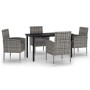 Juego de comedor de jardín 5 piezas gris antracita de vidaXL, Conjuntos de jardín - Ref: Foro24-3099609, Precio: 376,41 €, De...