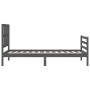 Estructura de cama con cabecero madera maciza gris 90x200 cm de vidaXL, Camas y somieres - Ref: Foro24-3194103, Precio: 107,9...