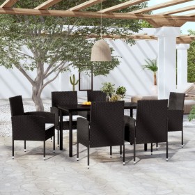 Juego de comedor para jardín 7 piezas negro de vidaXL, Conjuntos de jardín - Ref: Foro24-3099604, Precio: 462,24 €, Descuento: %