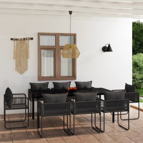 Juego de comedor de jardín 9 piezas negro de vidaXL, Conjuntos de jardín - Ref: Foro24-3099082, Precio: 919,99 €, Descuento: %