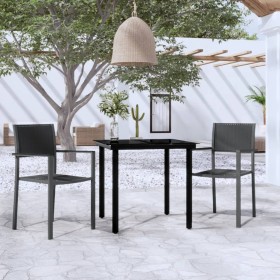 Juego de comedor para jardín 3 piezas negro de vidaXL, Conjuntos de jardín - Ref: Foro24-3099263, Precio: 189,99 €, Descuento: %