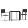 Juego de comedor para jardín 3 piezas negro de vidaXL, Conjuntos de jardín - Ref: Foro24-3099263, Precio: 189,99 €, Descuento: %