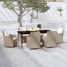 Brown 7-piece garden dining set by vidaXL, Garden sets - Ref: Foro24-3099569, Price: 1,00 €, Discount: %