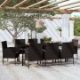 Juego de comedor de jardín 9 piezas negro de vidaXL, Conjuntos de jardín - Ref: Foro24-3099618, Precio: 696,13 €, Descuento: %