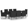 Juego de comedor de jardín 9 piezas negro de vidaXL, Conjuntos de jardín - Ref: Foro24-3099618, Precio: 696,13 €, Descuento: %