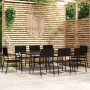 Garden dining set 9 pieces black by vidaXL, Garden sets - Ref: Foro24-3099594, Price: 530,40 €, Discount: %