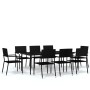 Garden dining set 9 pieces black by vidaXL, Garden sets - Ref: Foro24-3099594, Price: 530,40 €, Discount: %