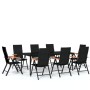 9-piece black garden dining set by vidaXL, Garden sets - Ref: Foro24-3099124, Price: 800,15 €, Discount: %