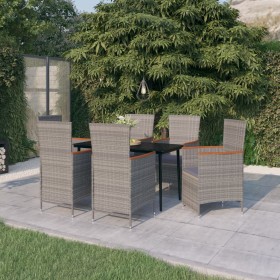 7-piece garden dining set with gray cushions by vidaXL, Garden sets - Ref: Foro24-3099469, Price: 972,99 €, Discount: %