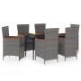 7-piece garden dining set with gray cushions by vidaXL, Garden sets - Ref: Foro24-3099469, Price: 972,96 €, Discount: %