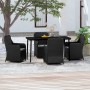 Juego de comedor de jardín 5 piezas con cojines negro de vidaXL, Conjuntos de jardín - Ref: Foro24-3099543, Precio: 679,16 €,...